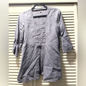 FLAX Linen Pleated Top, Size P